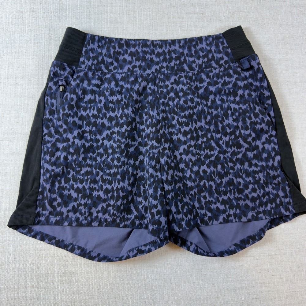 Athleta Brooklyn Printed Short Blue Leopard Animal Print Size 2 980415-00